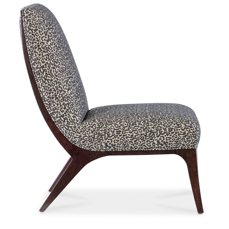Black and White Animal Print Leather Slipper Chair