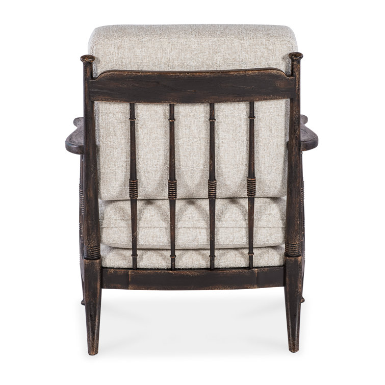 Prairie Beige Upholstered Chair with Black Spindle Arms