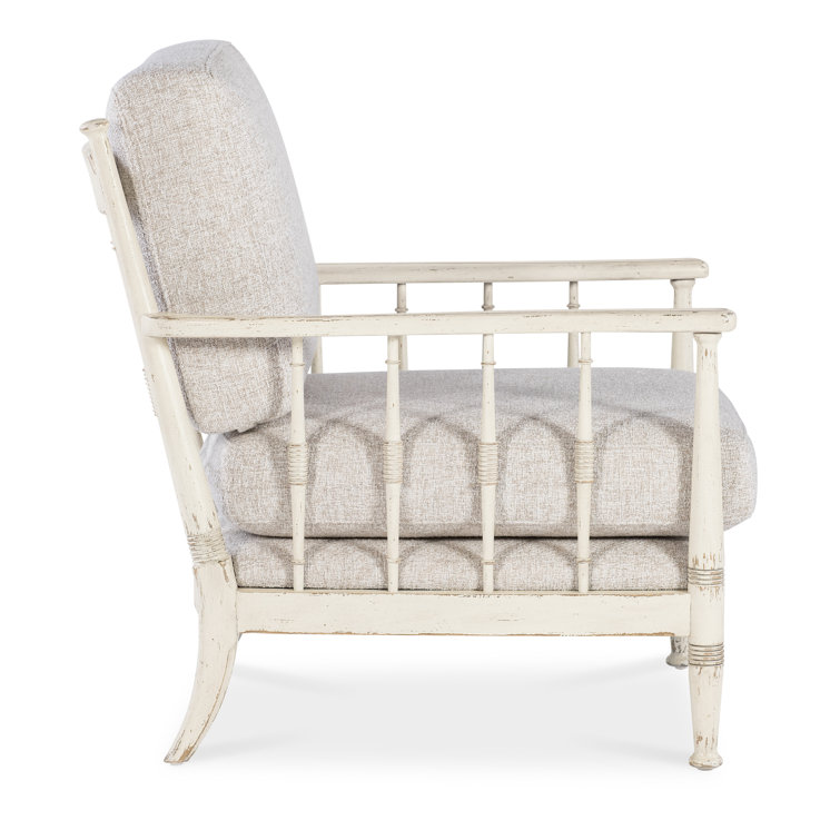 Prairie Beige Upholstered Chair with Spindle Arms