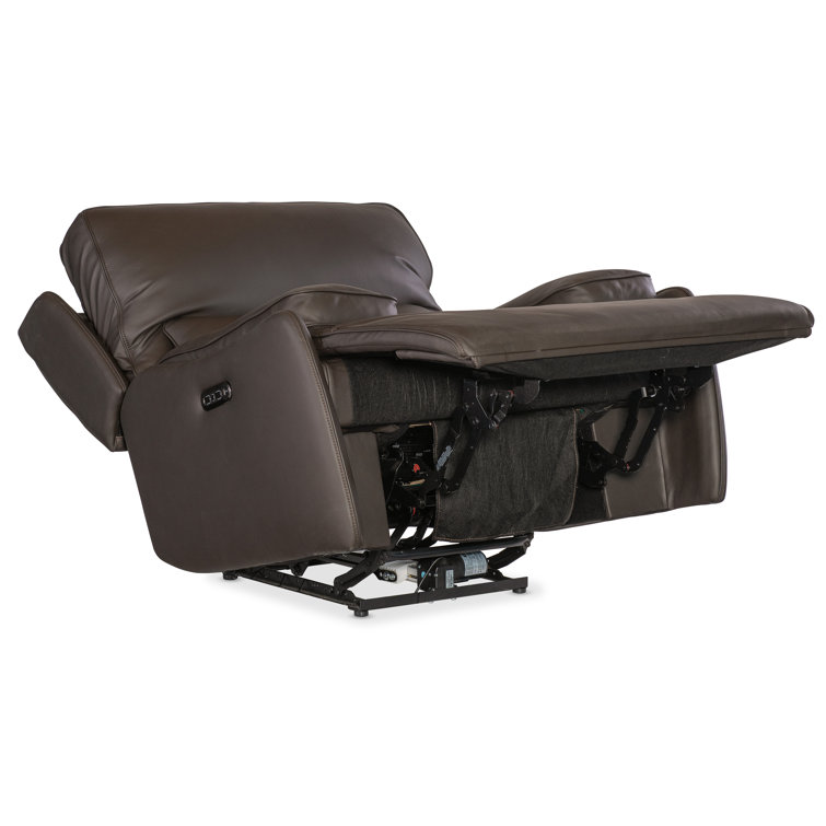 Oslo Mountain Brown Leather Zero Gravity Recliner with Metal Base