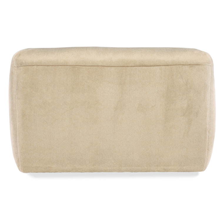 Beige Leather and Wood Upholstered Accent Chair