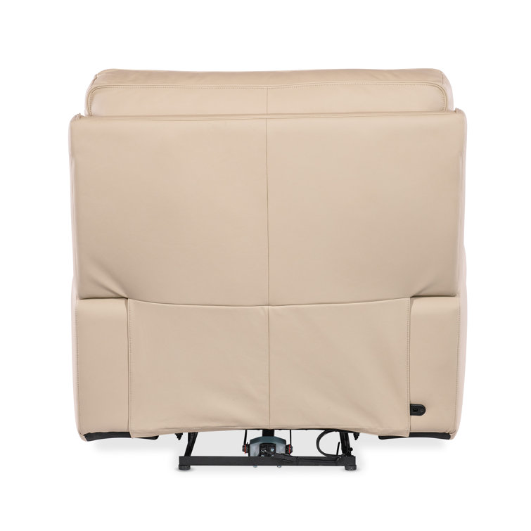 Oslo Ivory Leather Zero Gravity Power Recliner with Headrest