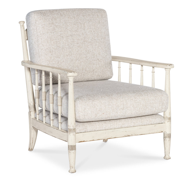 Prairie Beige Upholstered Chair with Spindle Arms