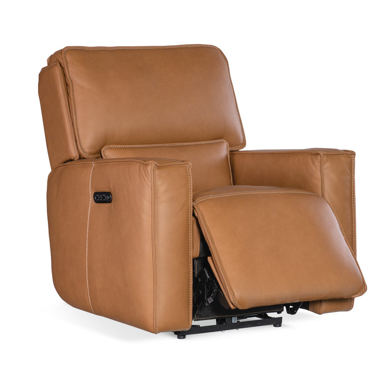 Oslo Antelope Brown Leather Zero Gravity Recliner with Power Headrest