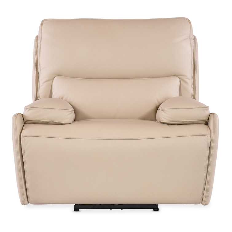 Oslo Ivory Leather Zero Gravity Power Recliner with Headrest
