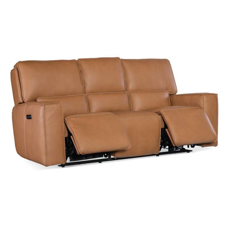 Miles Light Brown Leather Zero Gravity Reclining Sofa