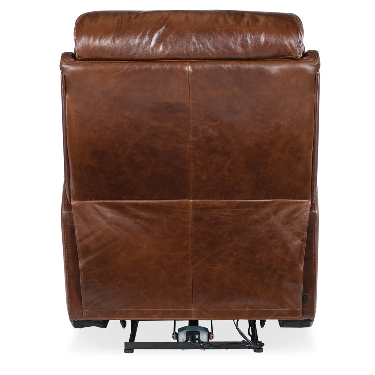 Carrington Walnut Leather Zero Gravity Recliner with Power Headrest