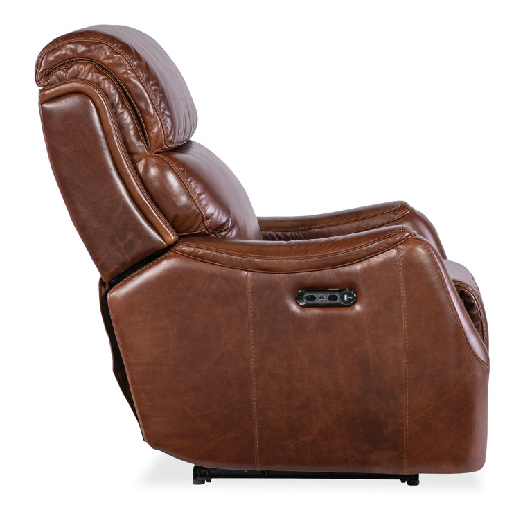 Carrington Walnut Leather Zero Gravity Recliner with Power Headrest