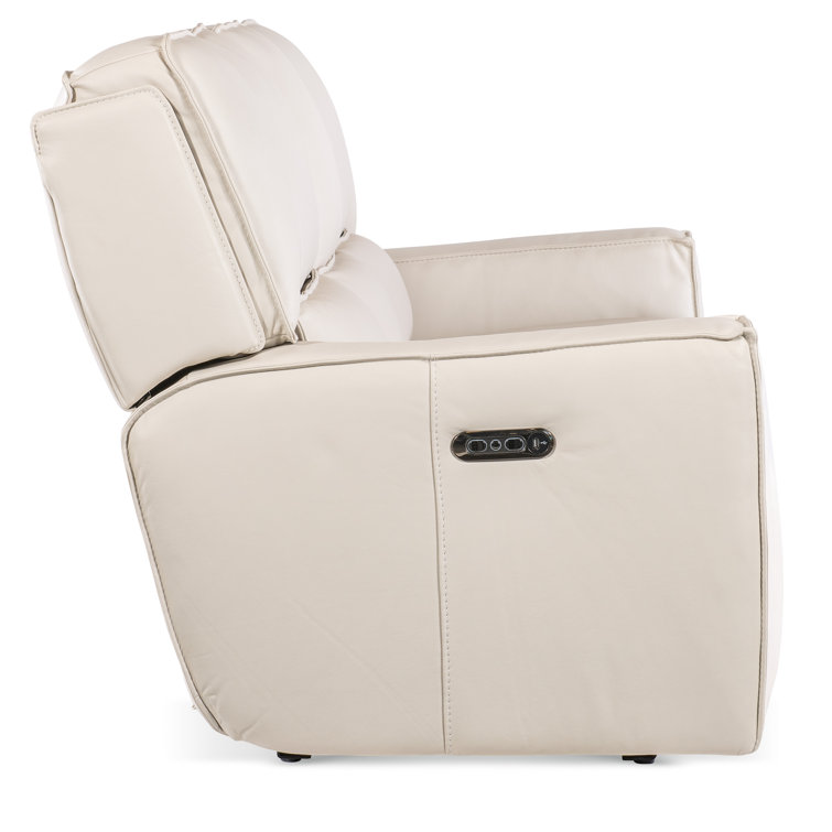 Gray Leather Zero Gravity Reclining Sofa with Track Arms