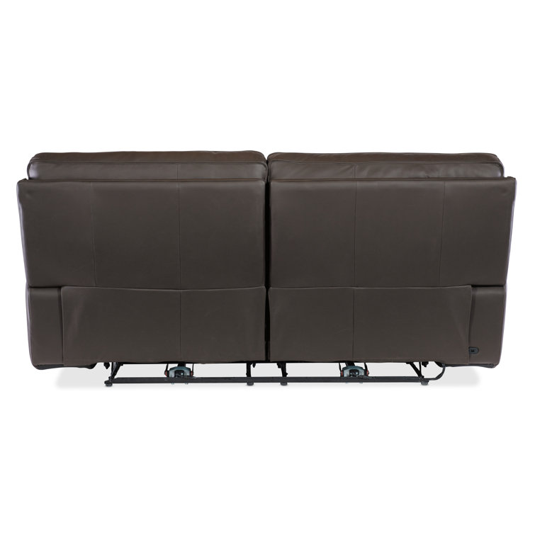 Oslo Mountain Brown Leather Reclining Sofa with Pillow-top Arms