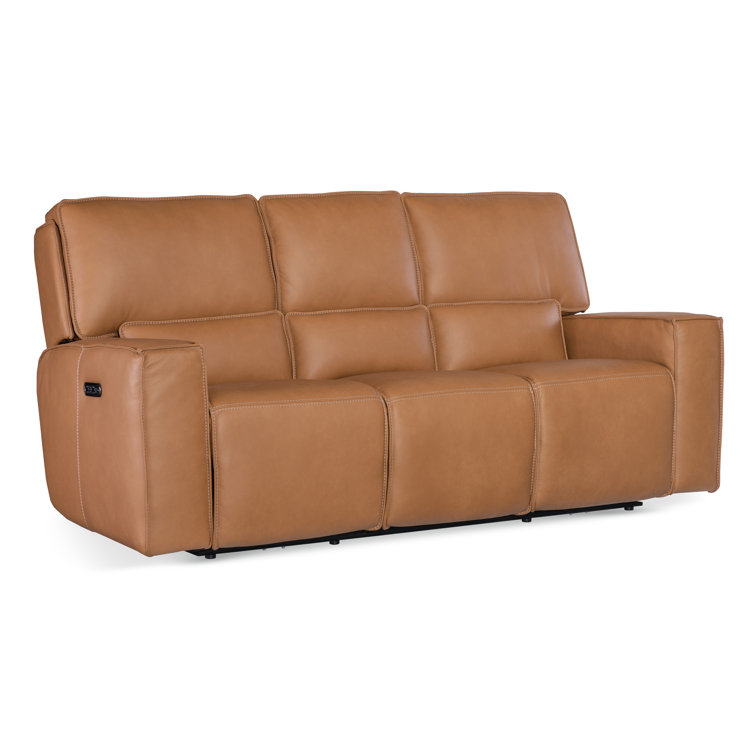 Miles Light Brown Leather Zero Gravity Reclining Sofa