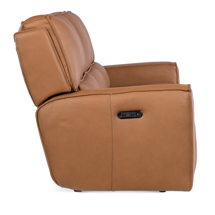 Miles Light Brown Leather Zero Gravity Reclining Sofa