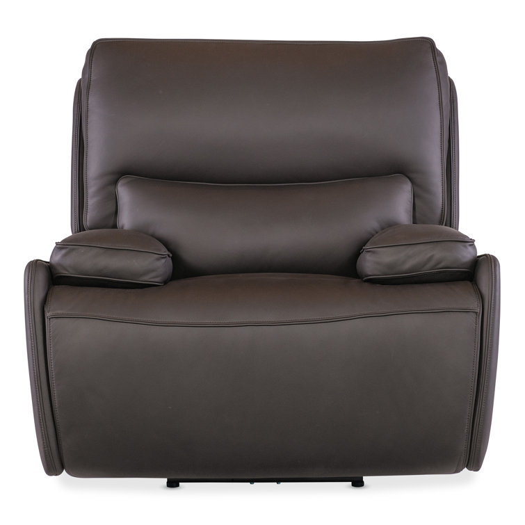 Oslo Mountain Brown Leather Zero Gravity Recliner with Metal Base