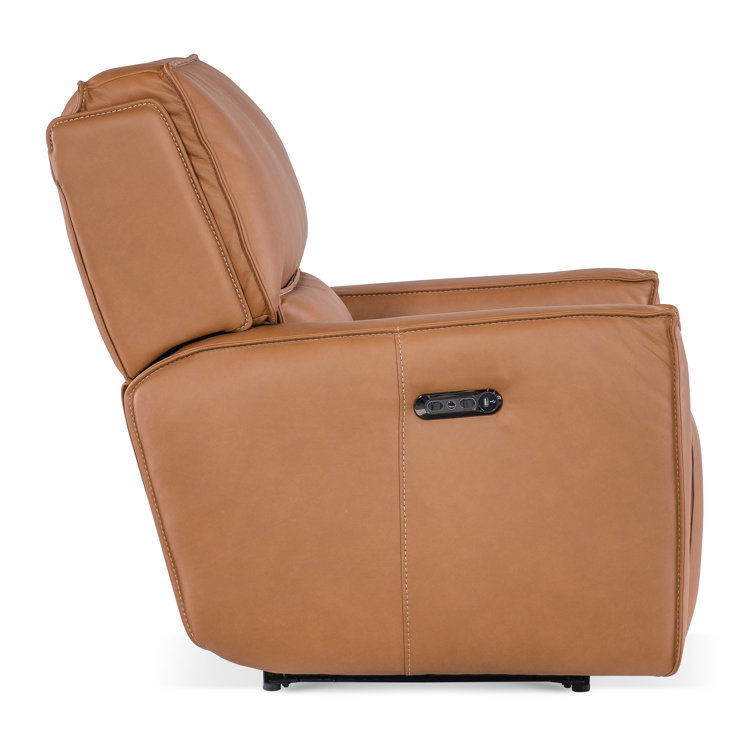 Oslo Antelope Brown Leather Zero Gravity Recliner with Power Headrest