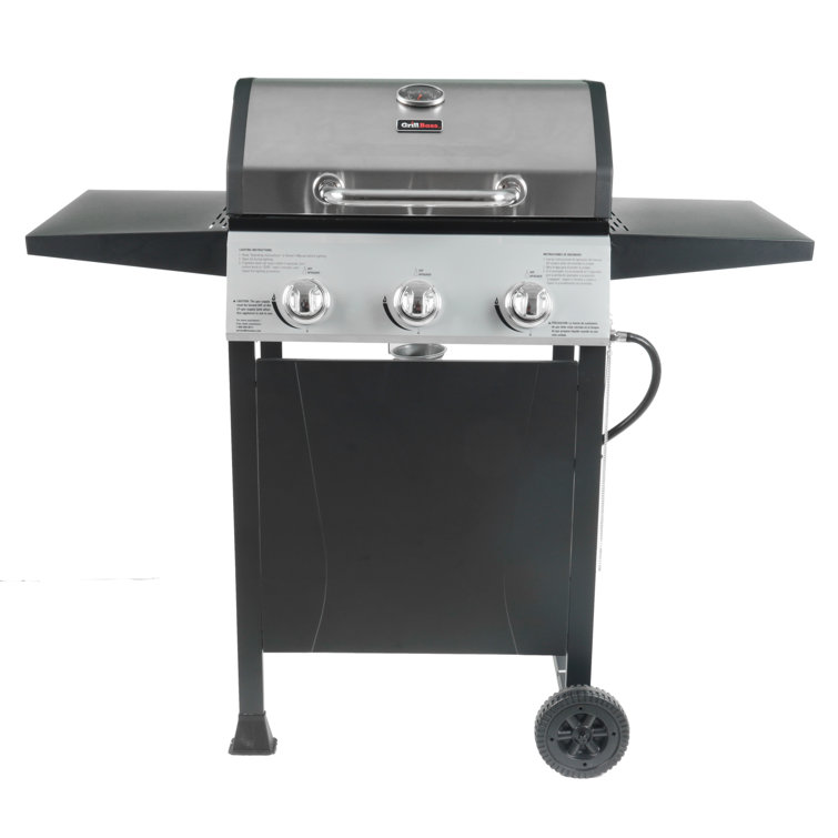 Grill Boss 3-Burner Black Stainless Steel Propane Gas Grill