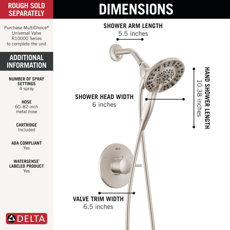 Albion Brushed Nickel Multi-Function Handheld Shower System