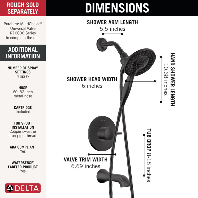 Matte Black Dual Handheld Wall Mounted Shower Faucet Set