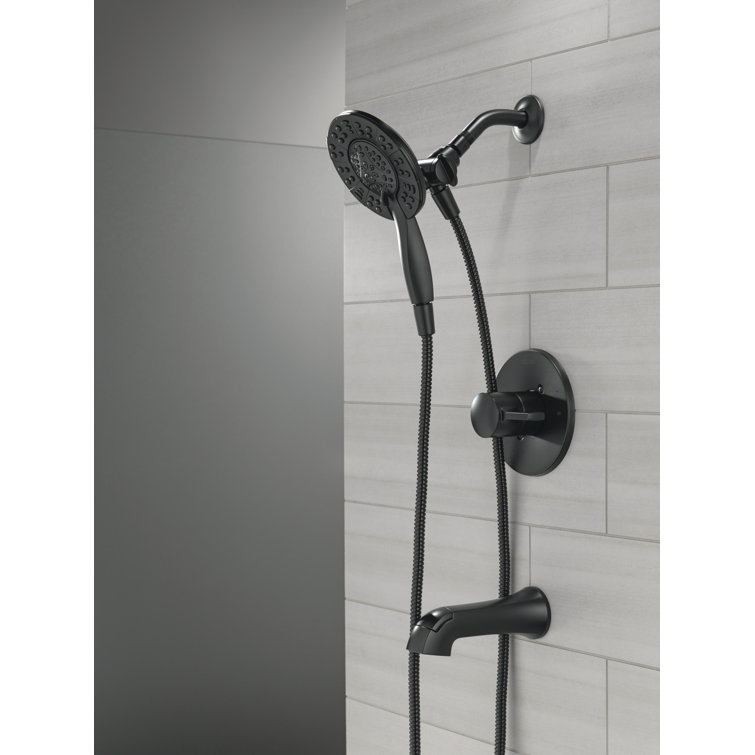Matte Black Dual Handheld Wall Mounted Shower Faucet Set
