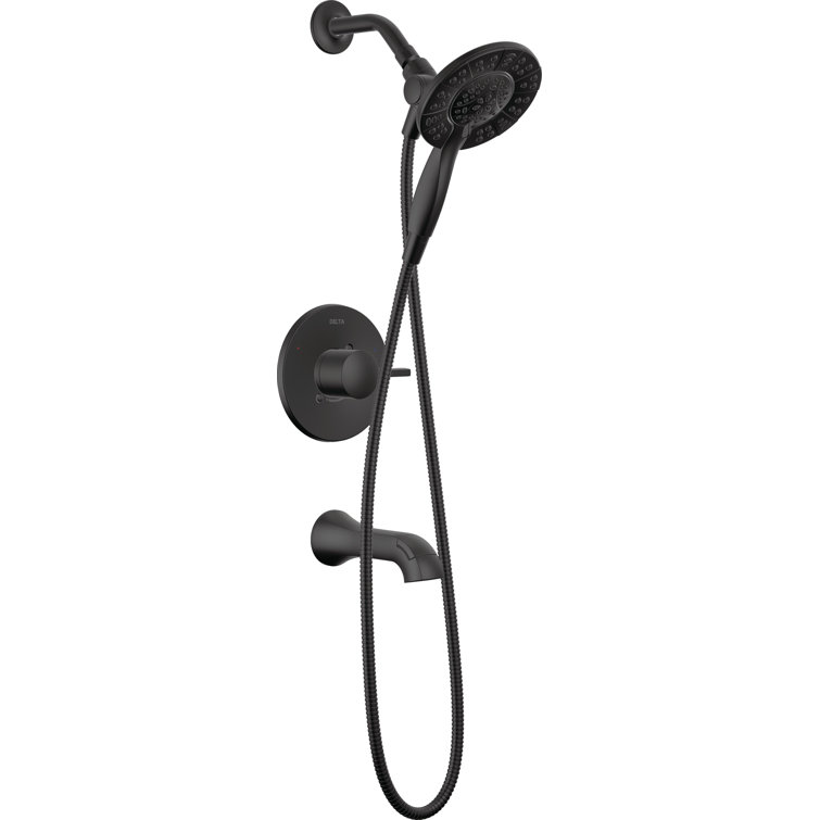Matte Black Dual Handheld Wall Mounted Shower Faucet Set