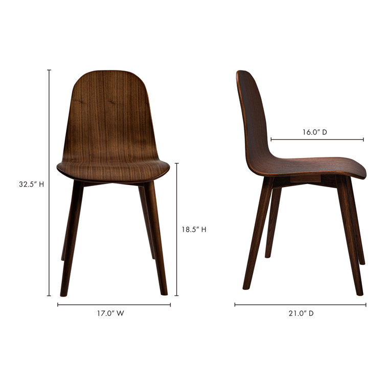 Brown Bent Wood Mid-Century Modern Dining Chair