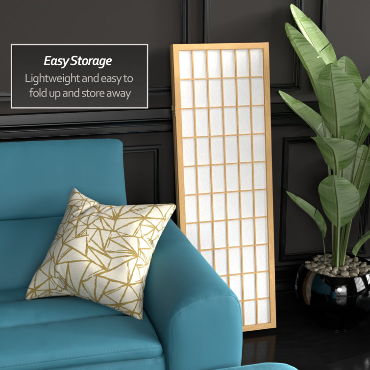 Natural 4-Panel Shoji Screen Room Divider