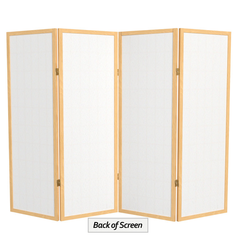 Natural 4-Panel Shoji Screen Room Divider
