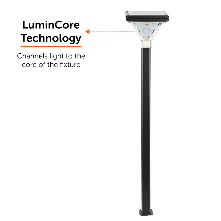 Luxor Black Aluminum Solar LED Pathway Lights - 2 Pack
