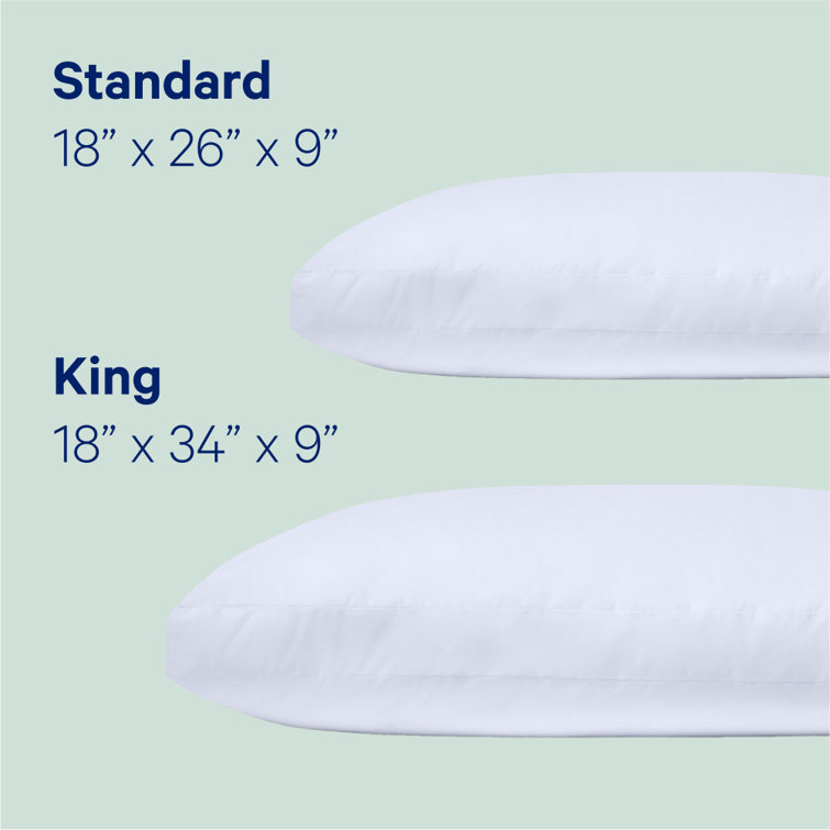 Standard White Polyester Pillow Set, Two Pack