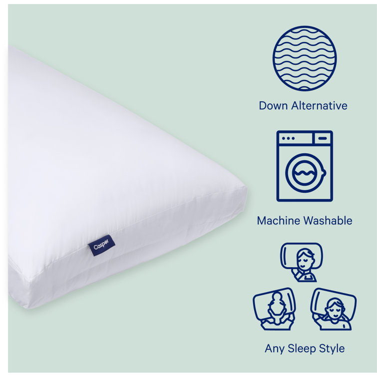 Standard White Polyester Pillow Set, Two Pack