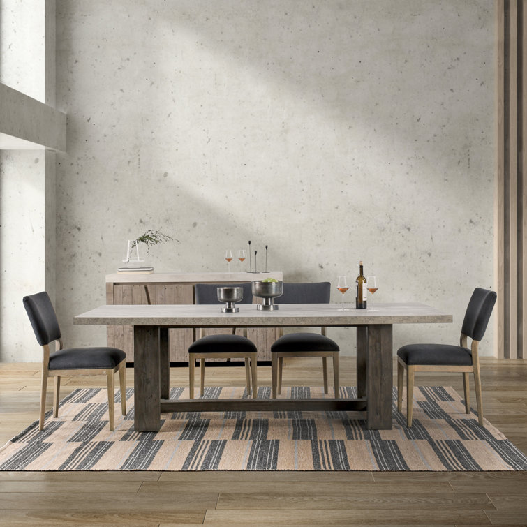 Reclaimed Wood and Concrete Trestle Dining Table