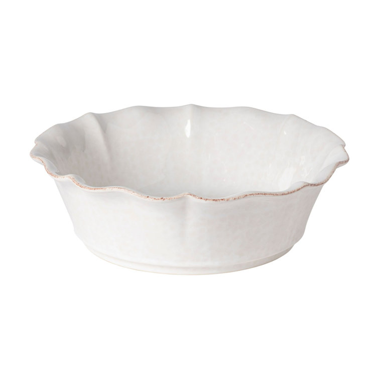 White Ceramic Novelty Serving Bowl with Pedestal Base