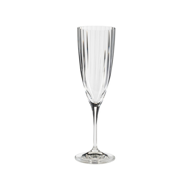 Elegant Clear Lead-Free Glass Flute Set of 6