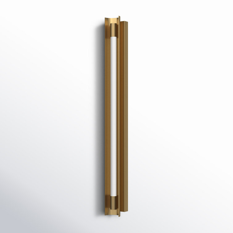 36" Burnished Brass LED Dimmable Outdoor Bath Bar