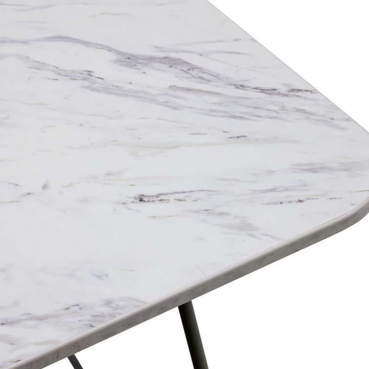 Calcutta Marble and Charcoal Wire Frame Desk