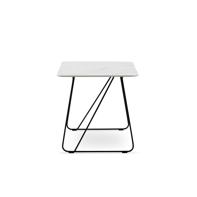 Calcutta Marble and Charcoal Wire Frame Desk