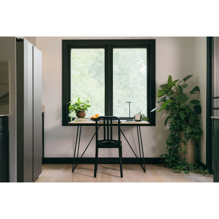 Calcutta Marble and Charcoal Wire Frame Desk
