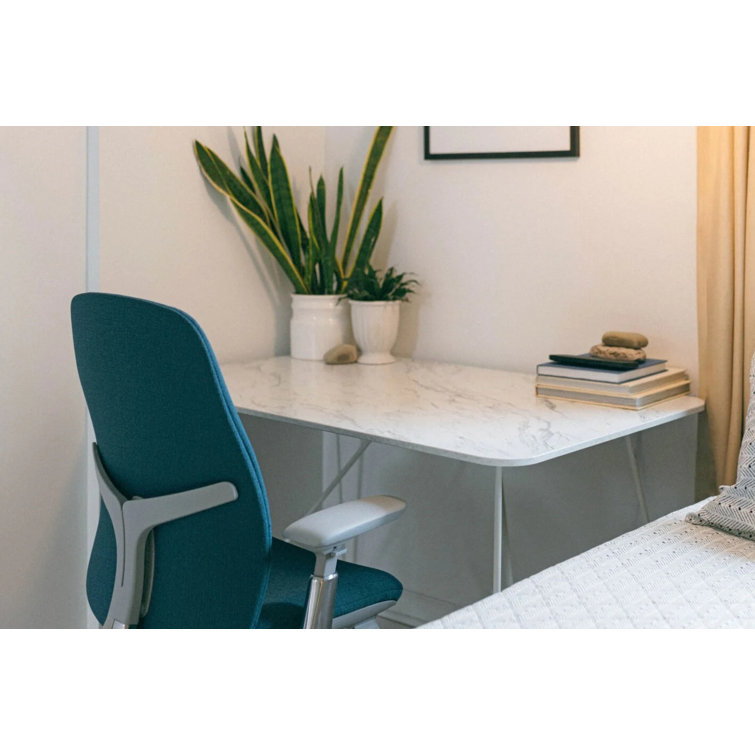 Calcutta Marble and Charcoal Wire Frame Desk