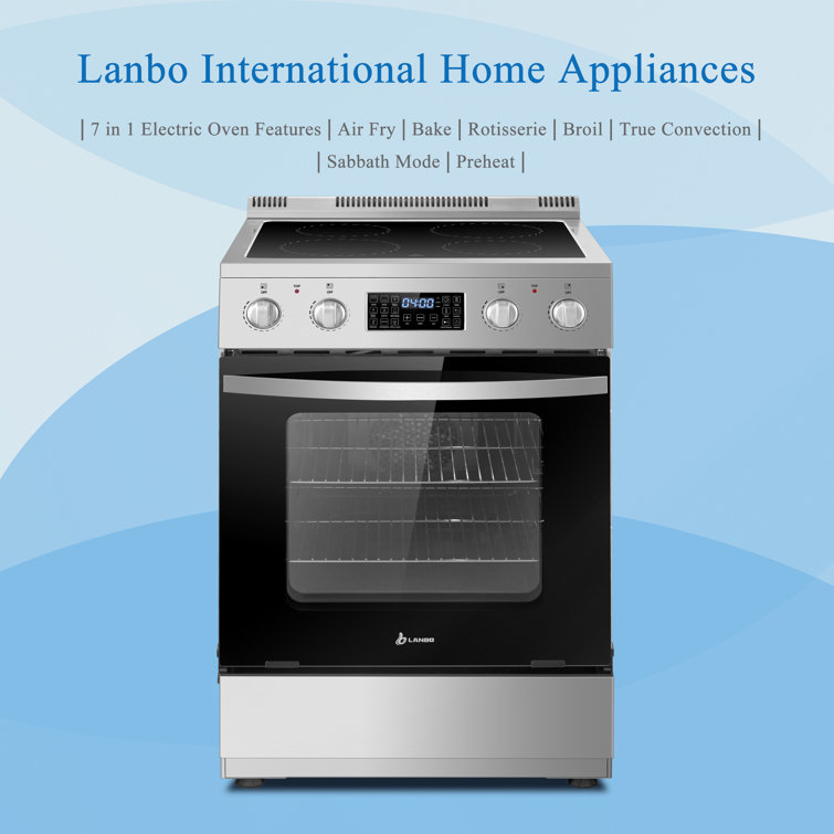 Lanbo 24 Inch Stainless Steel Freestanding Electric Range with Convection Oven