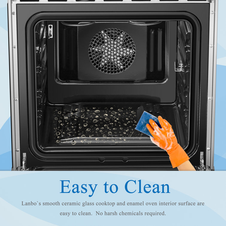 Lanbo 24 Inch Stainless Steel Freestanding Electric Range with Convection Oven