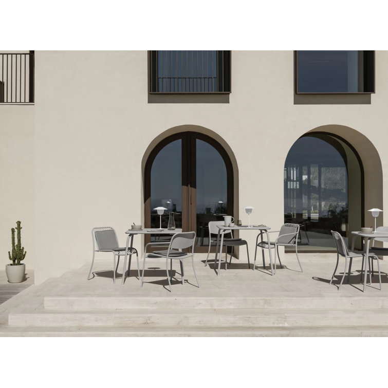 Granite Gray Square Metal Outdoor Bistro Table