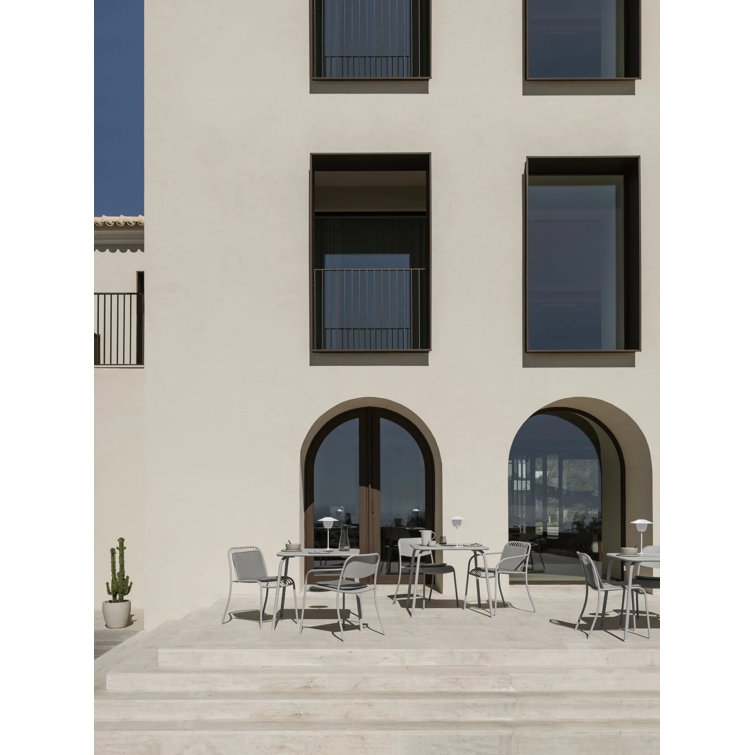 Granite Gray Square Metal Outdoor Bistro Table