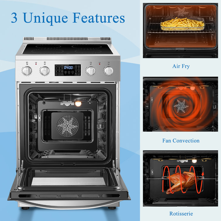Lanbo 24 Inch Stainless Steel Freestanding Electric Range with Convection Oven