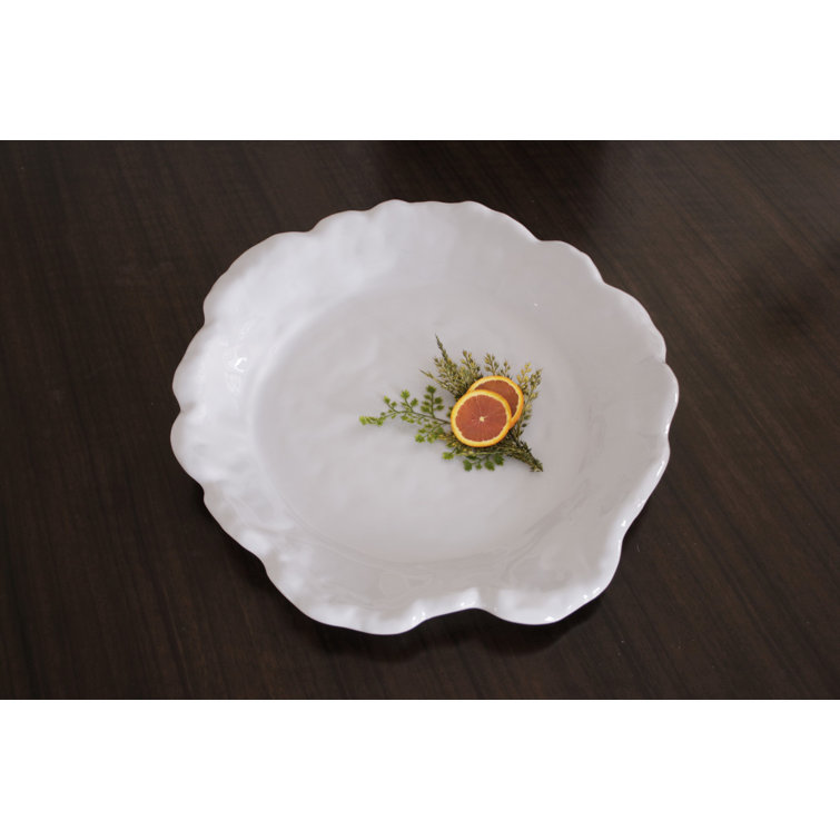White Round Melamine Platter for Indoor/Outdoor Use