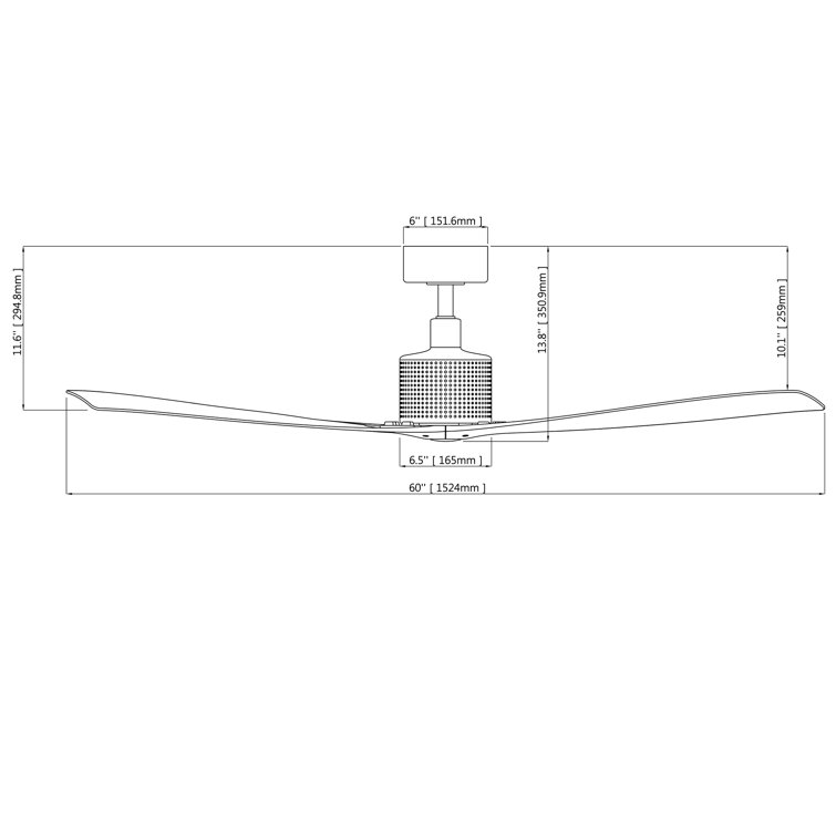 Matte Black and White 60'' Smart Ceiling Fan with LED Light