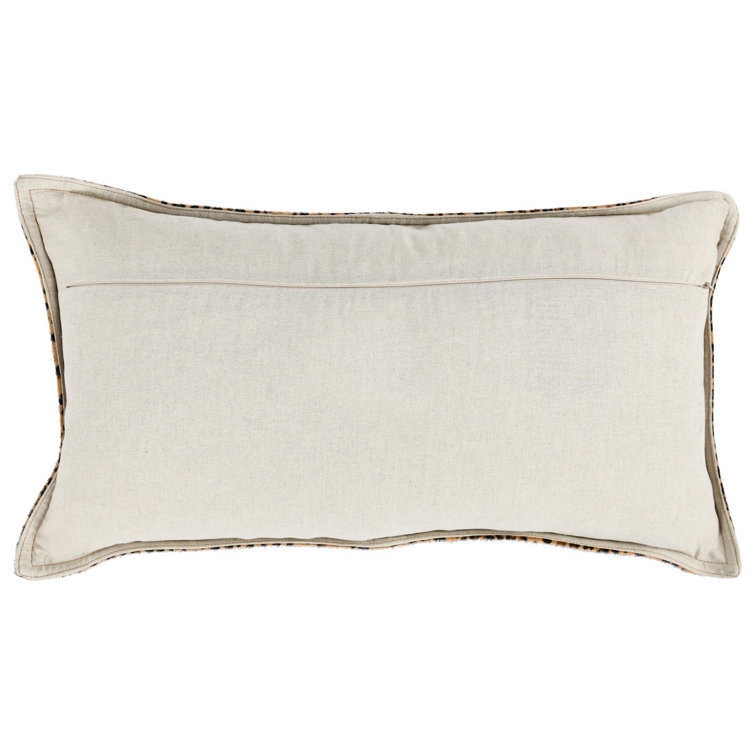 Camel and Black Genuine Cowhide Leopard Print Throw Pillow