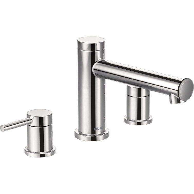 Contemporary Black Chrome 10" Deck Mounted Tub Faucet
