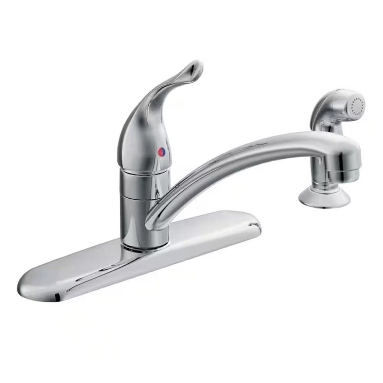 Chateau Chrome Single Handle Kitchen Faucet with Side Spray