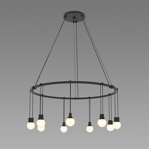Satin Black 24" Modular LED Wagon Wheel Chandelier
