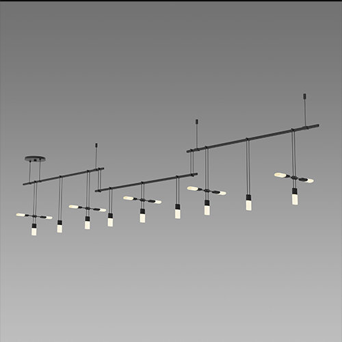 Eclipse Black Crystal 19-Light LED Island Chandelier