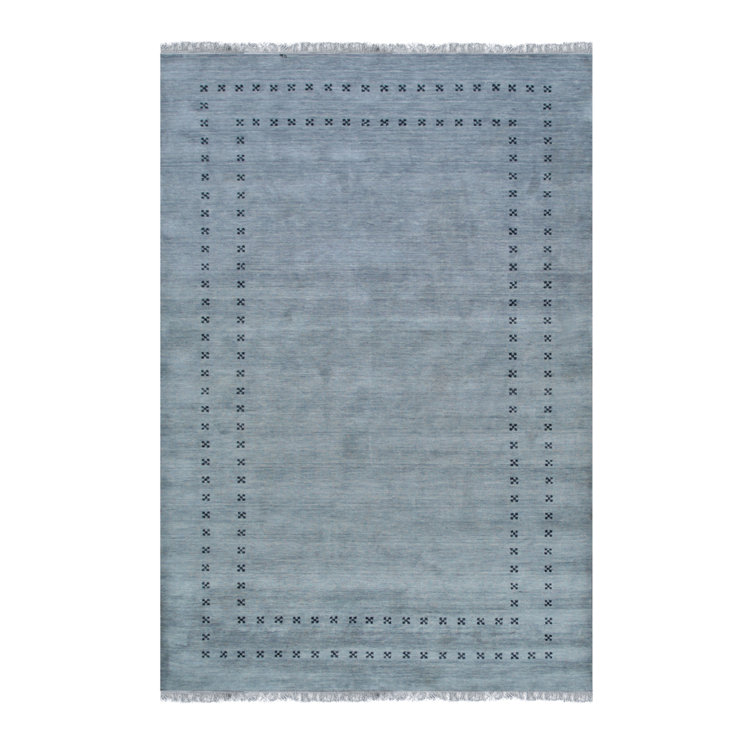 Handmade Gray Wool Rectangular Area Rug, 3' x 5'